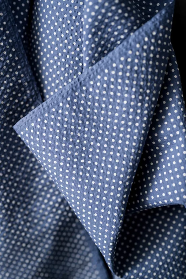 Cotton Seersucker - Moyo Blue