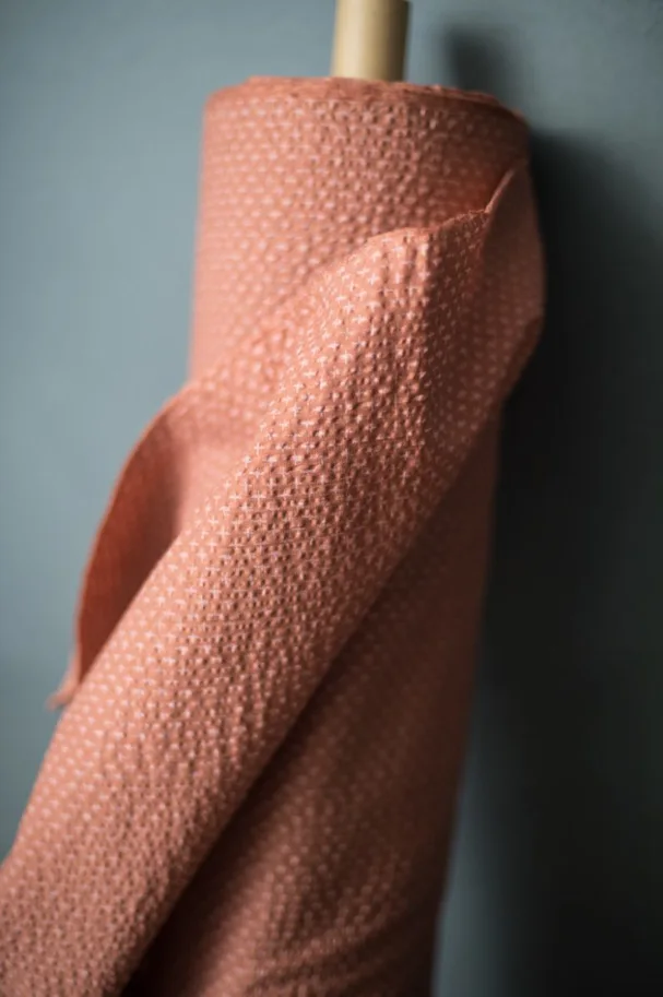 Cotton Seersucker - Tottorri Cross Pink