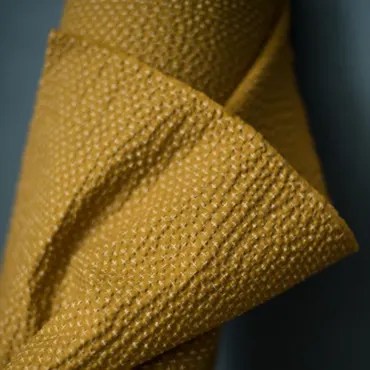 Cotton Seersucker - Tottorri Cross Mustard