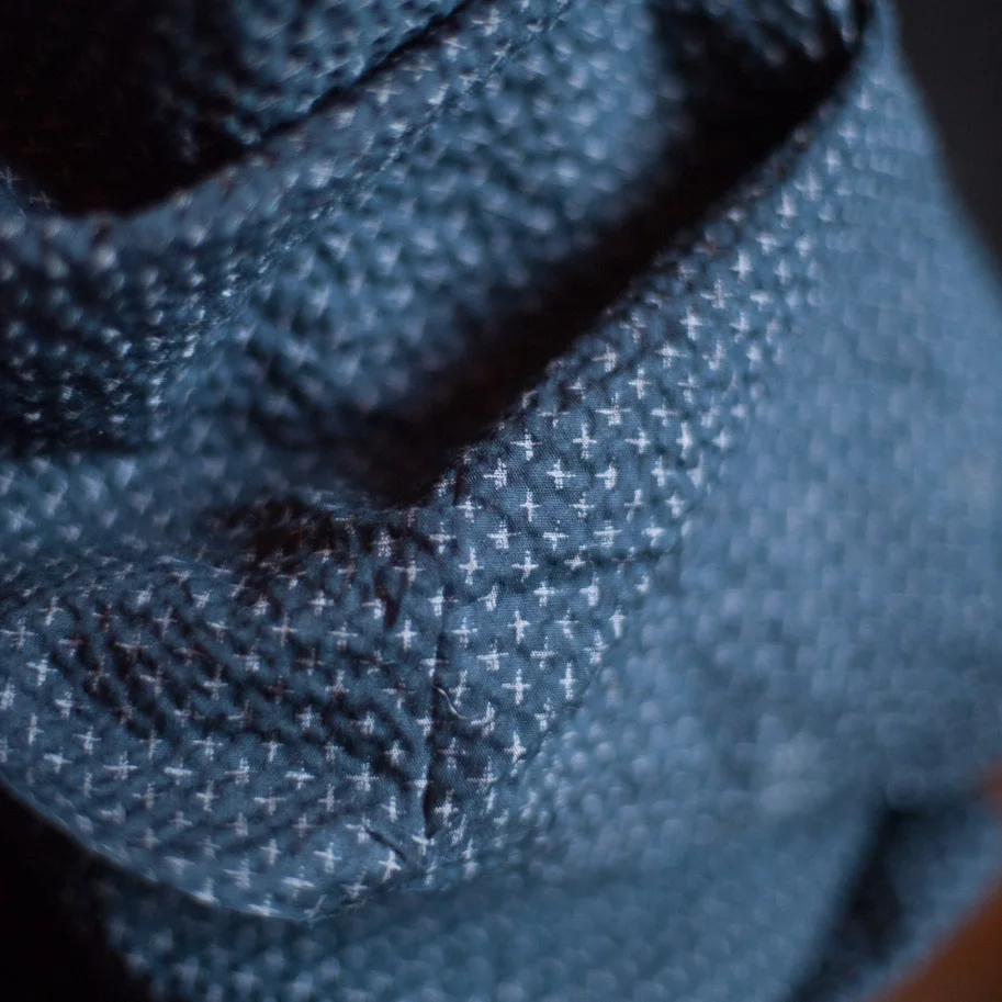 Cotton Seersucker - Tottorri Cross Navy