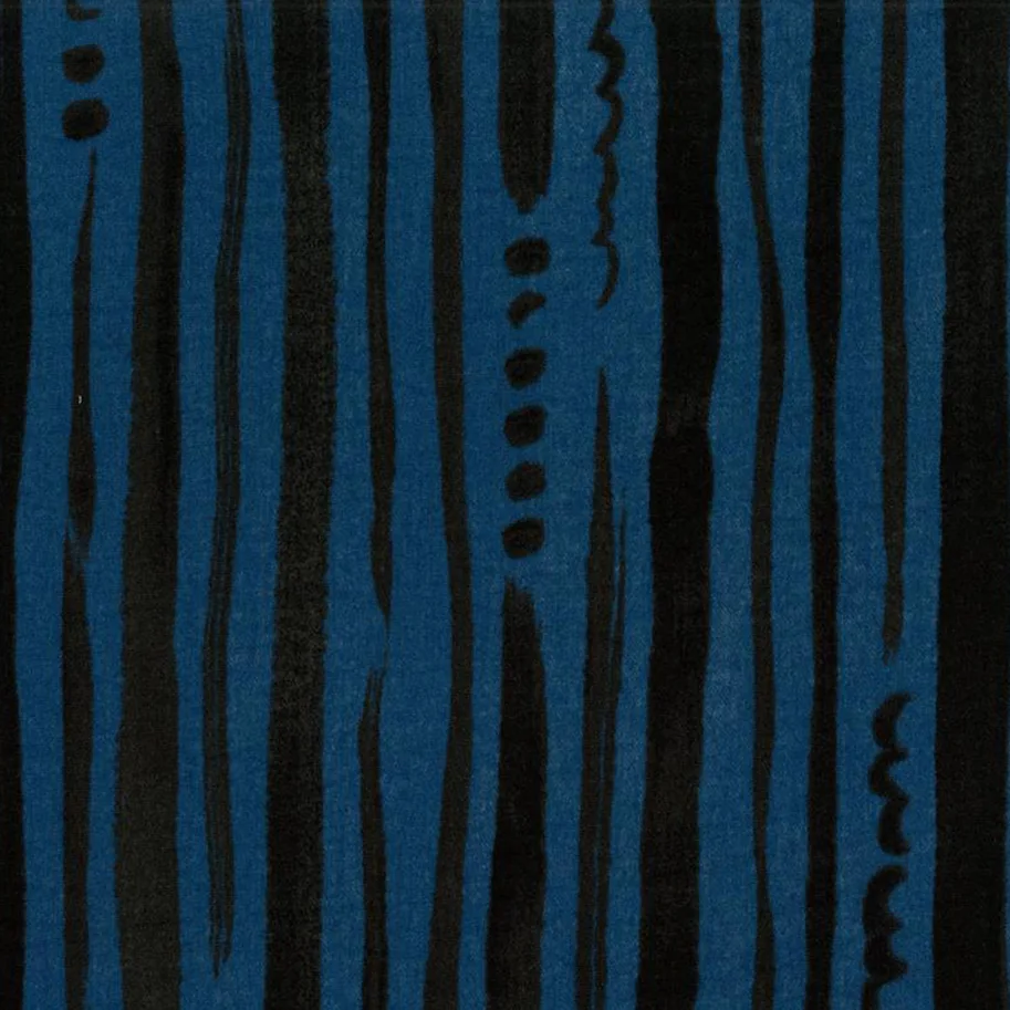 Double Gauze Crepe - Twisting Blue-Black