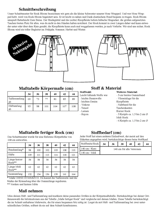 Rock Bloom - Schnittduett Sewing Pattern (German)