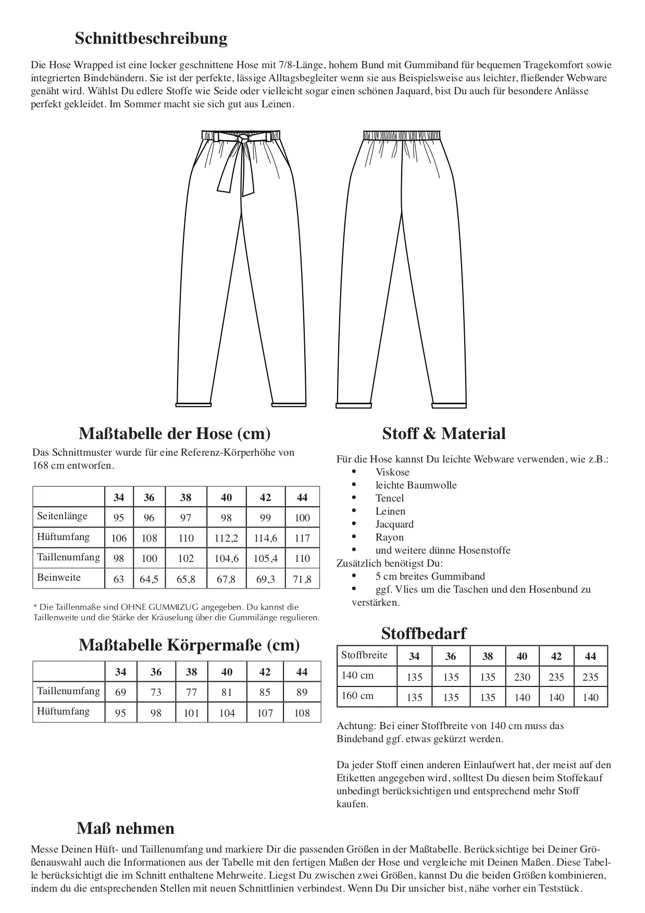 Hose Wrapped - Schnittduett Schnittmuster