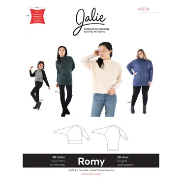 Romy Sweater and Tunic - Jalie Sewing Pattern (English/French)