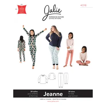 Jeanne Knit PJ Set - Jalie Schnittmuster (Englisch/Französisch)