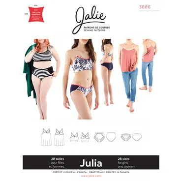 Julia Camisole, Bralette and Pants - Jalie Schnittmuster (Englisch/Französisch)