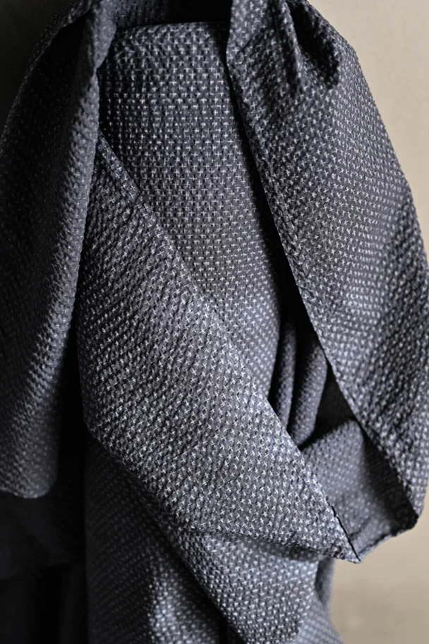 Cotton Seersucker - Tottorri Cross Grey