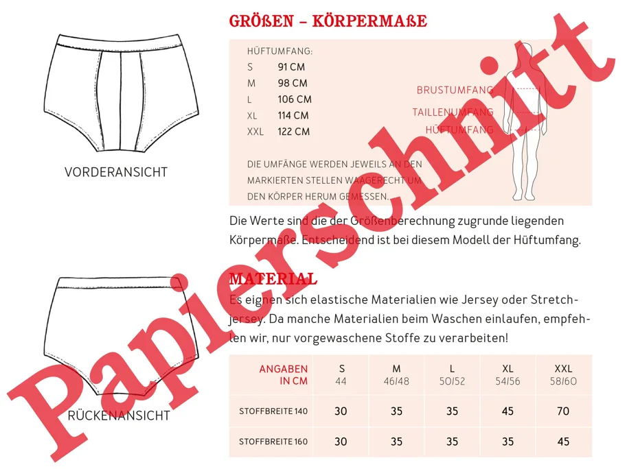 Herr John Boxershorts - Studio Schnittreif Sewing Pattern (German)