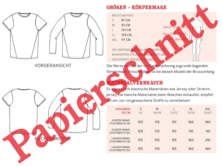 Herr Bela T-Shirt - Studio Schnittreif Sewing Pattern (German)