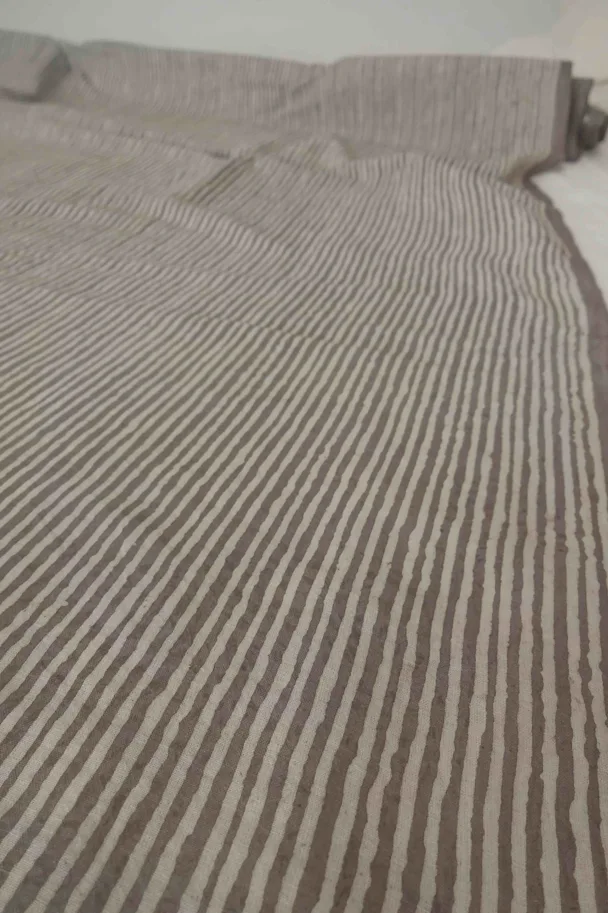 Indian Blockprint - Stripe Mud