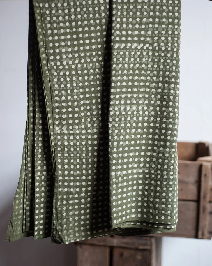 Indian Blockprint - Spot Olive