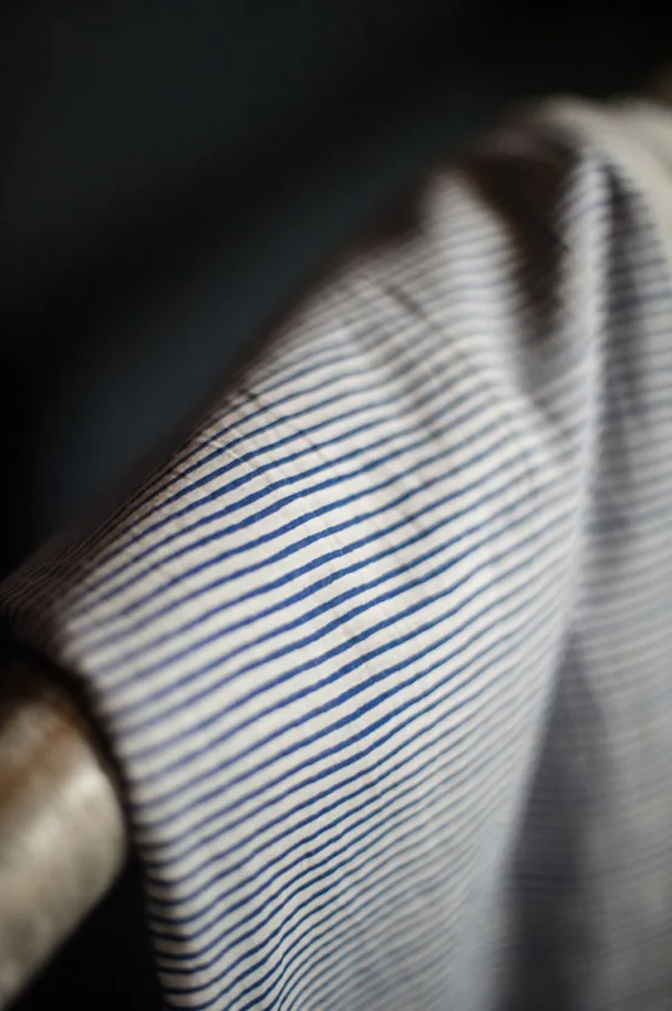 Indian Blockprint - Lean Stripe Indigo
