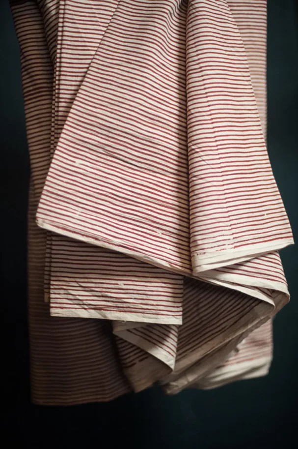 Indian Blockprint - Lean Stripe Tomato