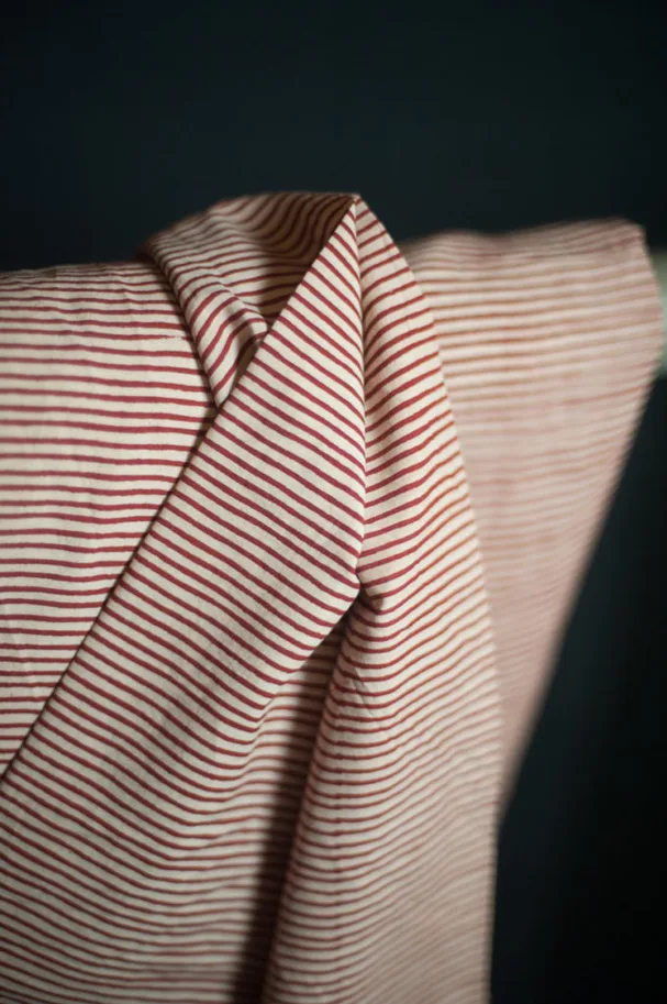 Indian Blockprint - Lean Stripe Tomato