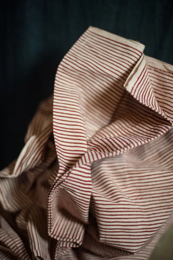 Indian Blockprint - Lean Stripe Tomato