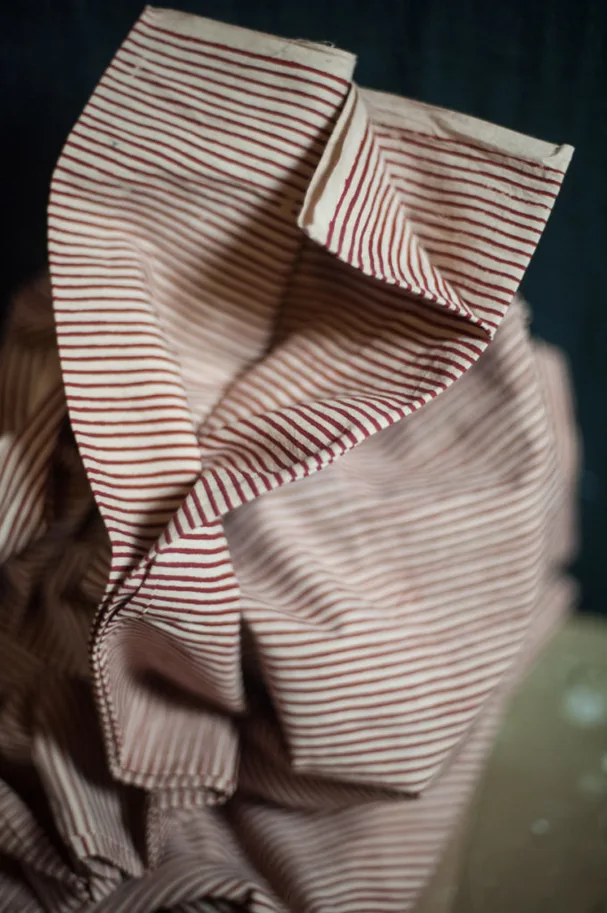 Indian Blockprint - Lean Stripe Tomato