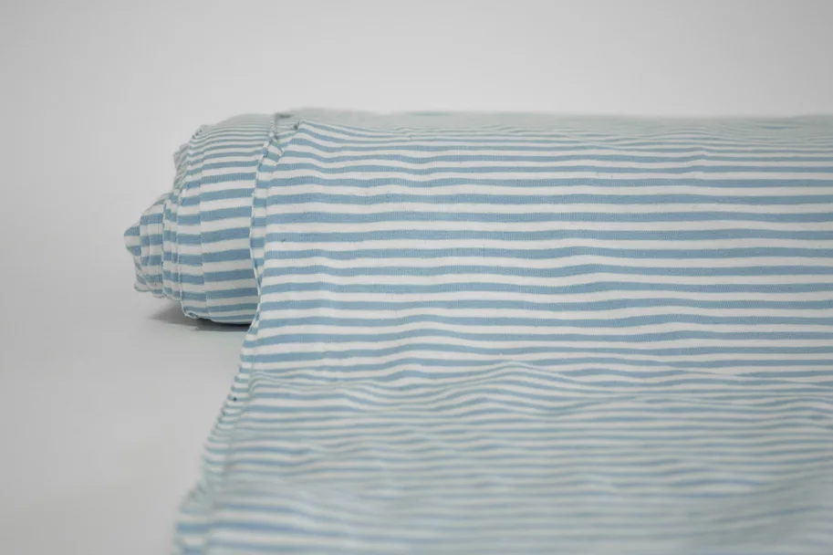 Organic Jersey - Stripes Sky Blue