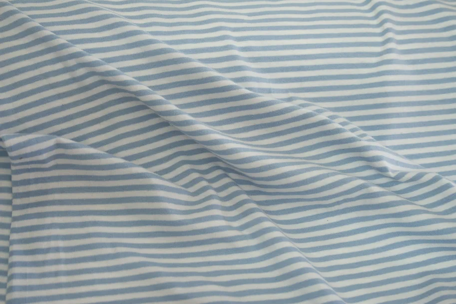 Organic Jersey - Stripes Sky Blue