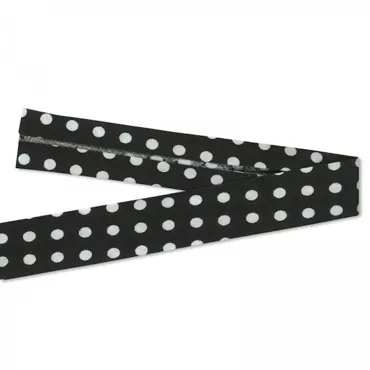 Bio Schrägband - Mid Dots Schwarz Weiss