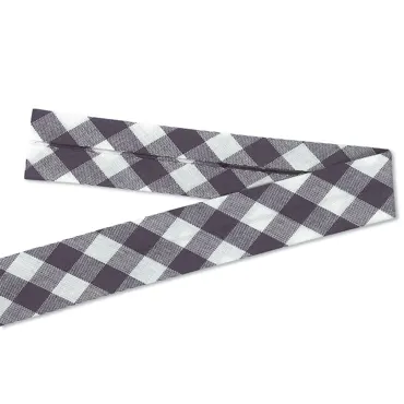 Organic Bias Binding - Plaid India Ink White