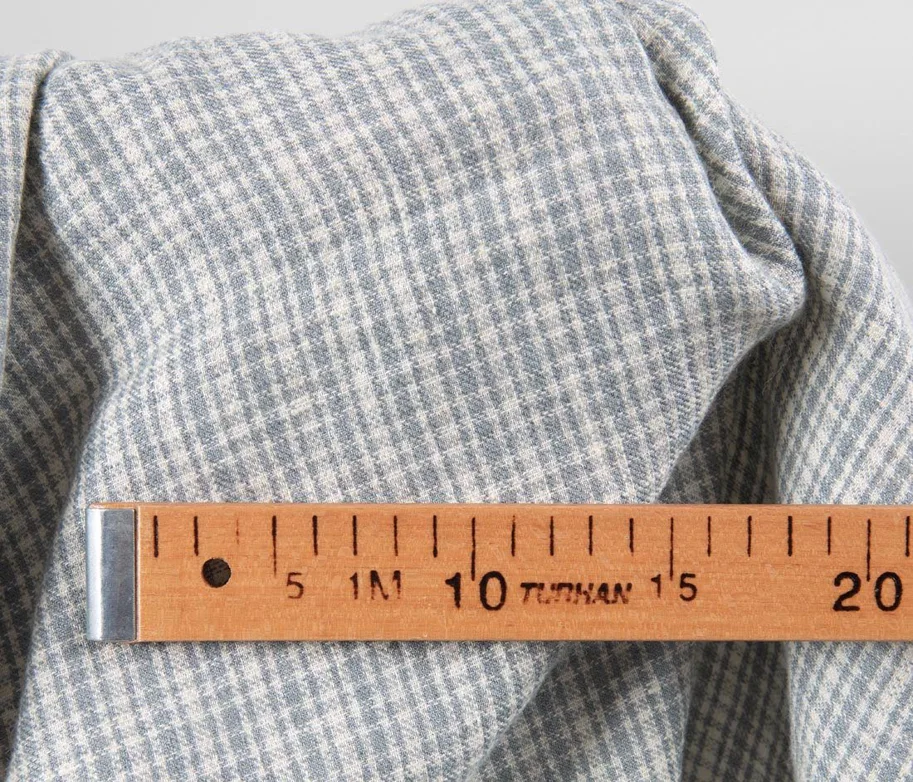 Linen-Wool - Old Blue Multi Check