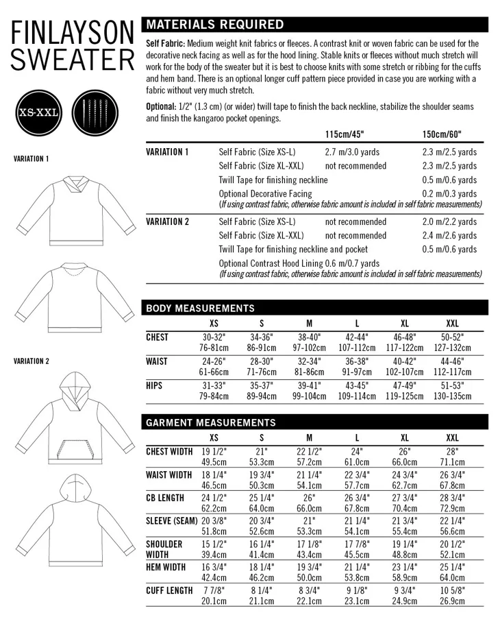 Finlayson Sweater - Thread Theory Sewing Pattern (English)
