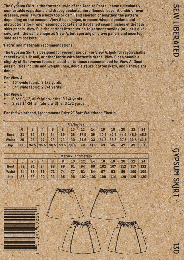 Gypsum Skirt - Sew Liberated Sewing Pattern (English)