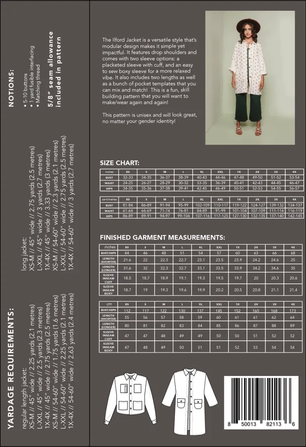 The Ilford Jacket - Friday Pattern Company Sewing Pattern (English)