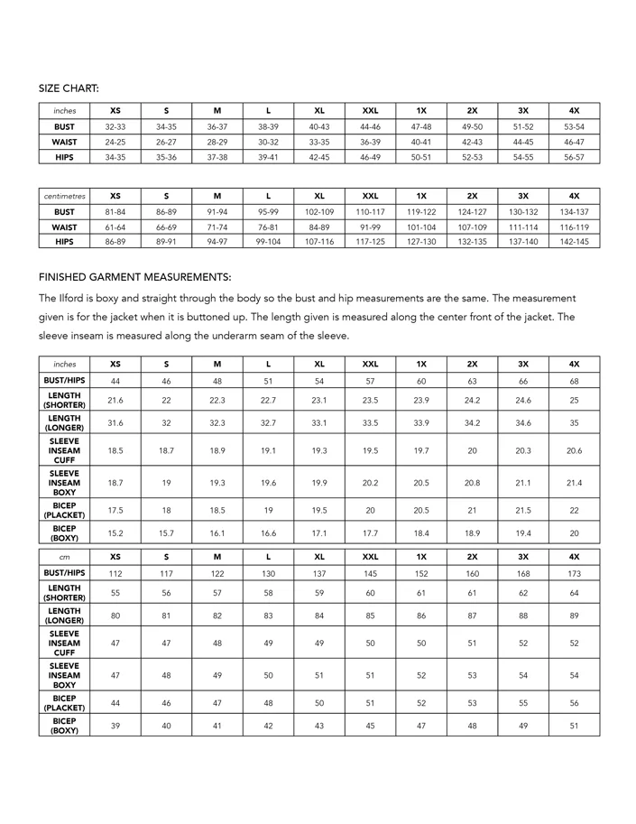 The Ilford Jacket - Friday Pattern Company Sewing Pattern (English)