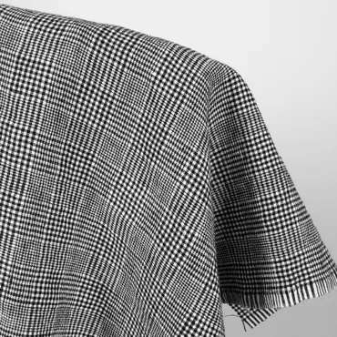 Leinen-Wolle - Glencheck Black