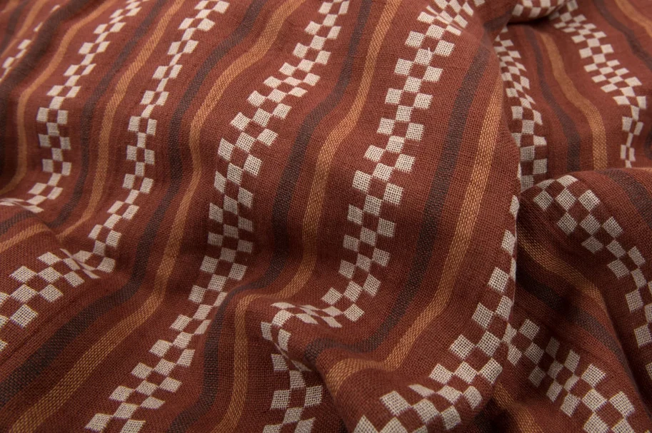 Flax-Cotton Washed - Rust Chessboard