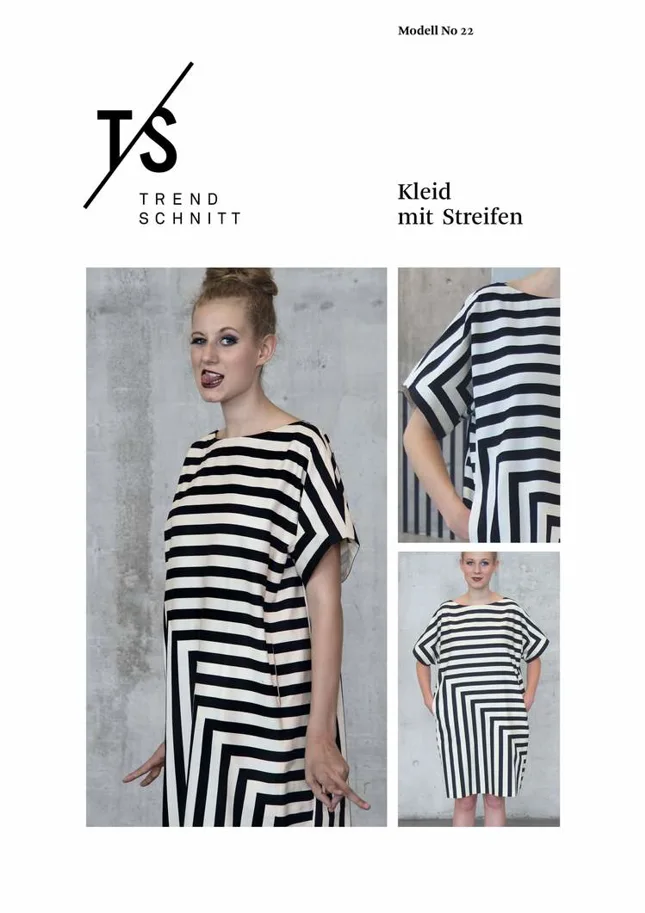 No22 Kleid mit Streifen - Trendschnitt Schnittmuster