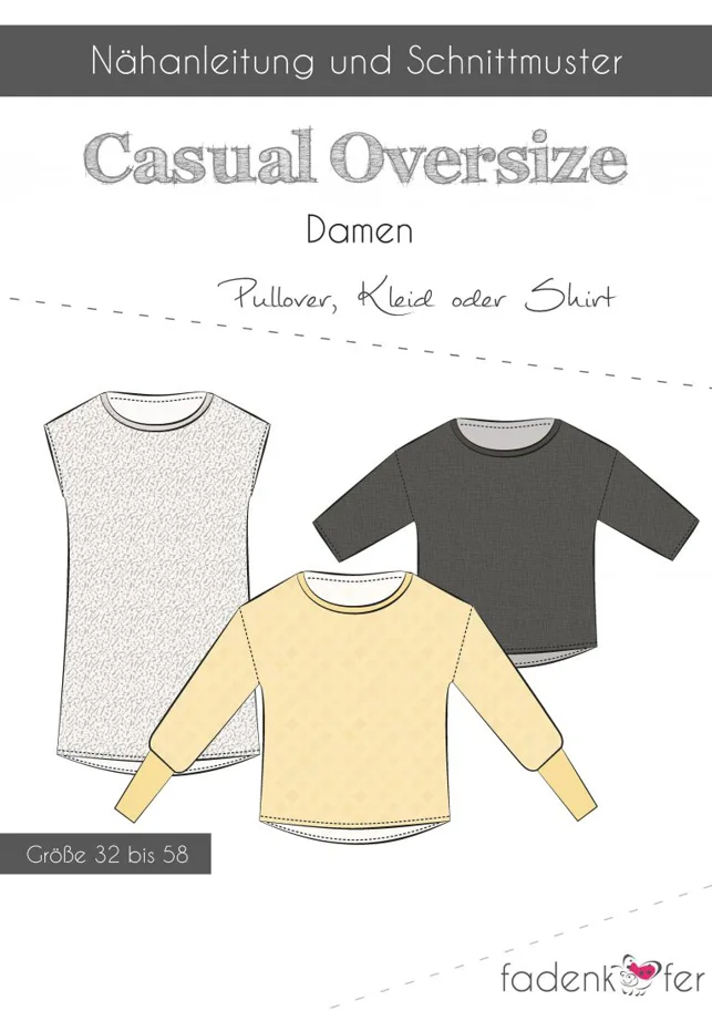 Casual Oversize Damen - Fadenkäfer Sewing Pattern (German)