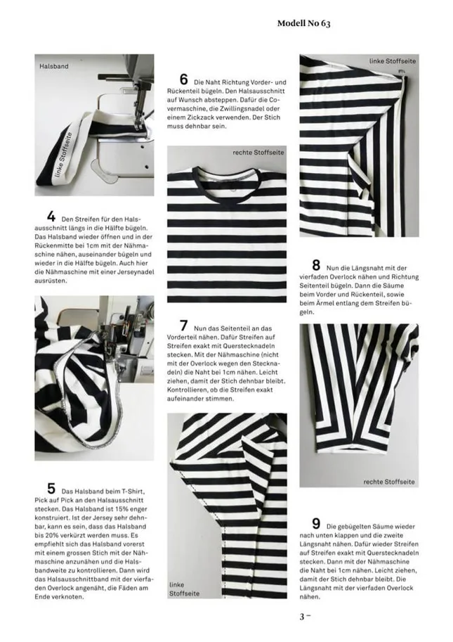 No63 T-Shirt mit Streifen - Trendschnitt Schnittmuster