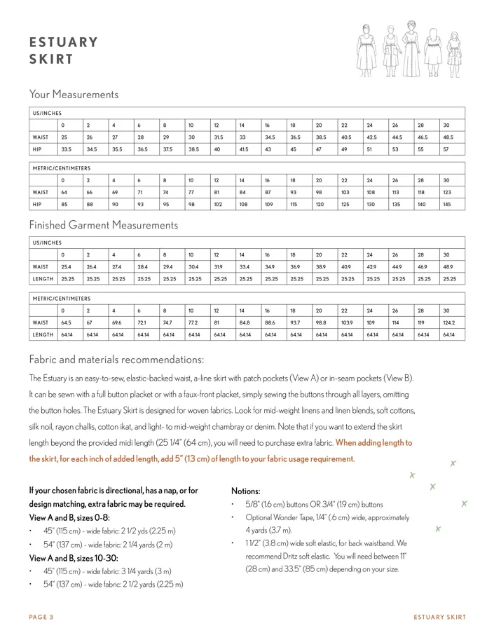 Estuary Skirt - Sew Liberated Sewing Pattern (English)