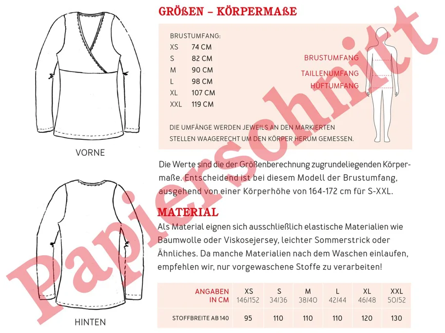 Frau Liese Wickelshirt - Studio Schnittreif Sewing Pattern (German)