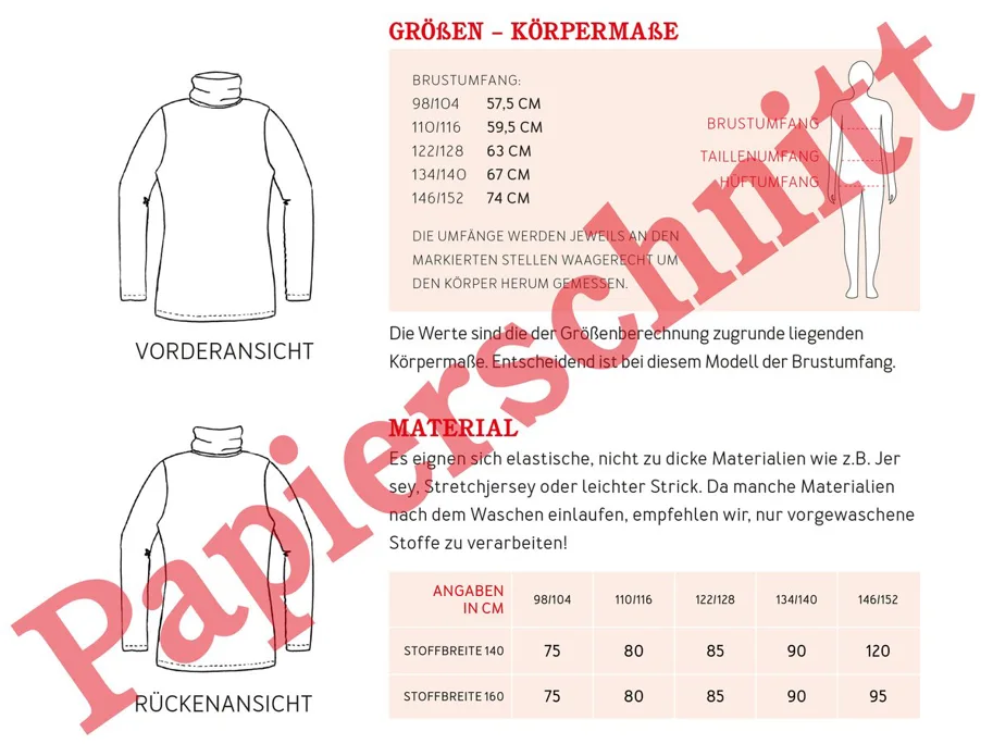 Romy Rollkragenshirt - Studio Schnittreif Sewing Pattern (German)