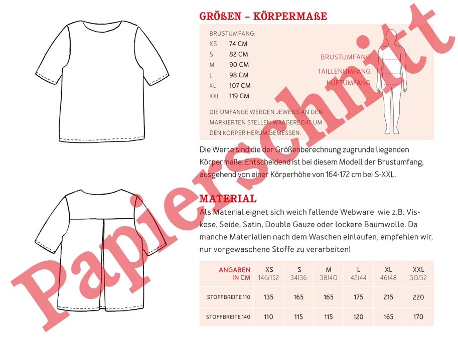 Frau Yoko Tunika - Studio Schnittreif Sewing Pattern (German)