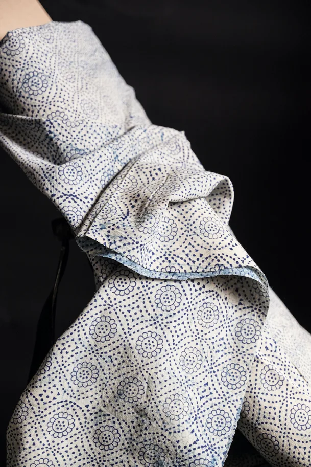 Indian Blockprint - Daisy Indigo