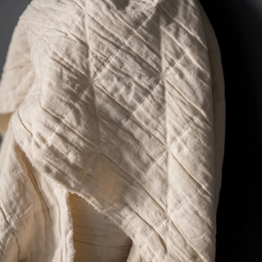 Quilted Jacquard Cotton - Makers (Ecru)