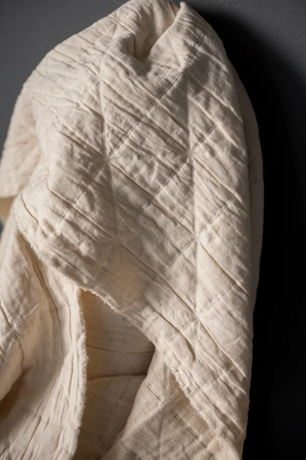 Quilted Jacquard Cotton - Makers (Ecru)