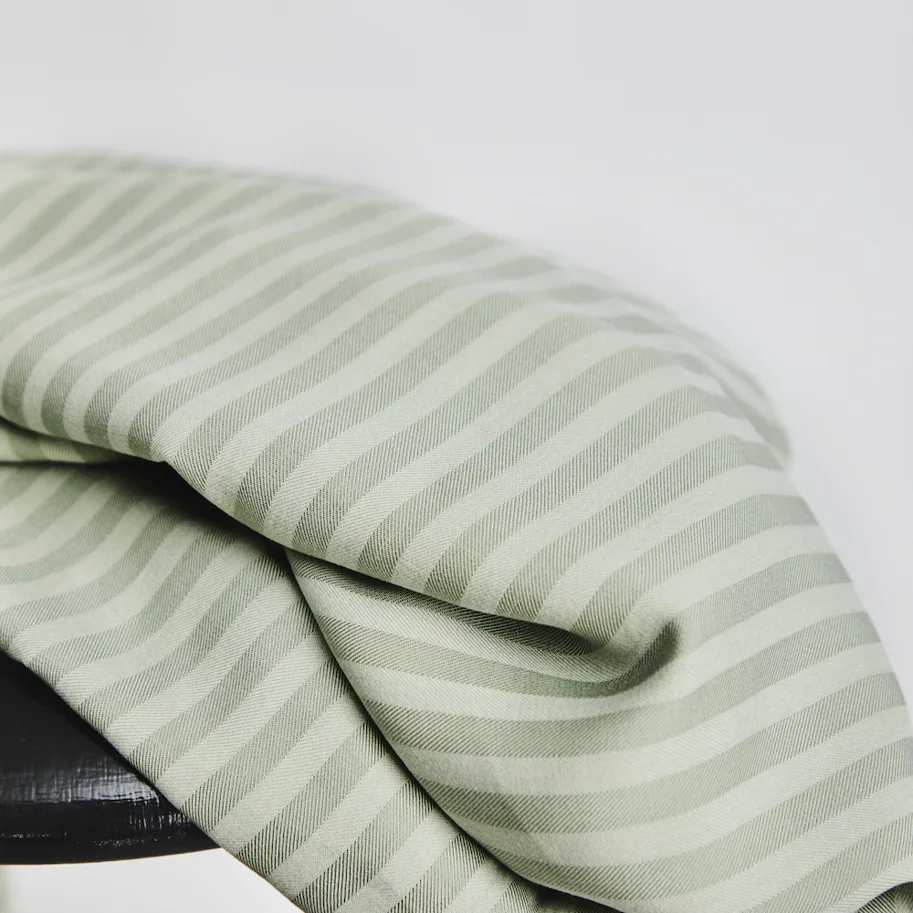 Tencel Two-Tone Stripe Twill - Soft Mint
