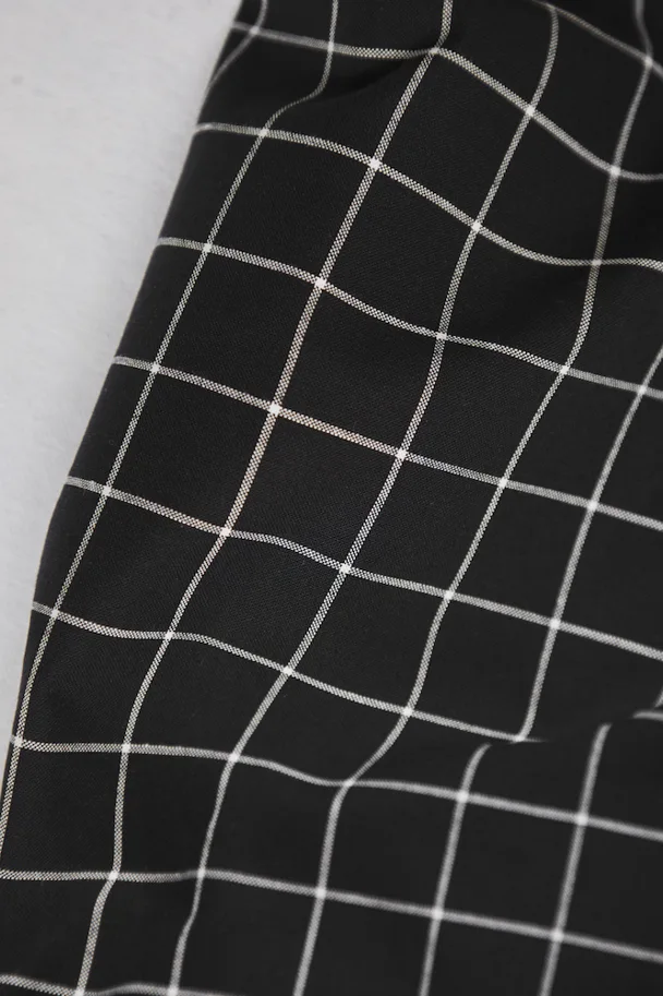 Organic Grid Cotton - Black Creamy White