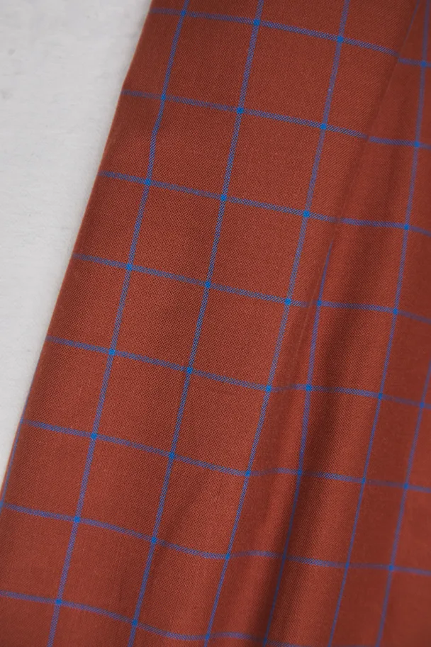 Bio Baumwolle Organic Grid Cotton - Sienna Intense Blue