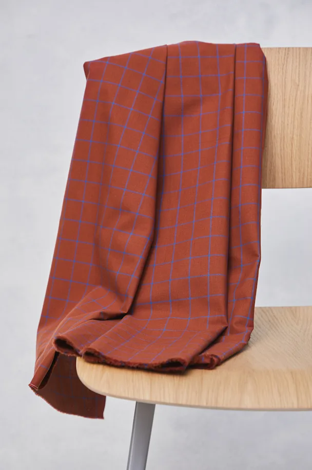 Bio Baumwolle Organic Grid Cotton - Sienna Intense Blue