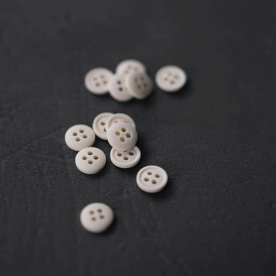 Organic Cotton Button 11mm - Milk (Light White)