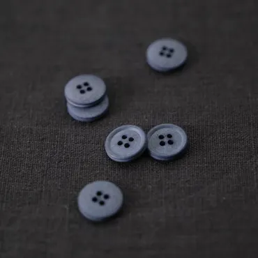 Organic Cotton Button 15mm - Autumn Sea (Dark Blue)