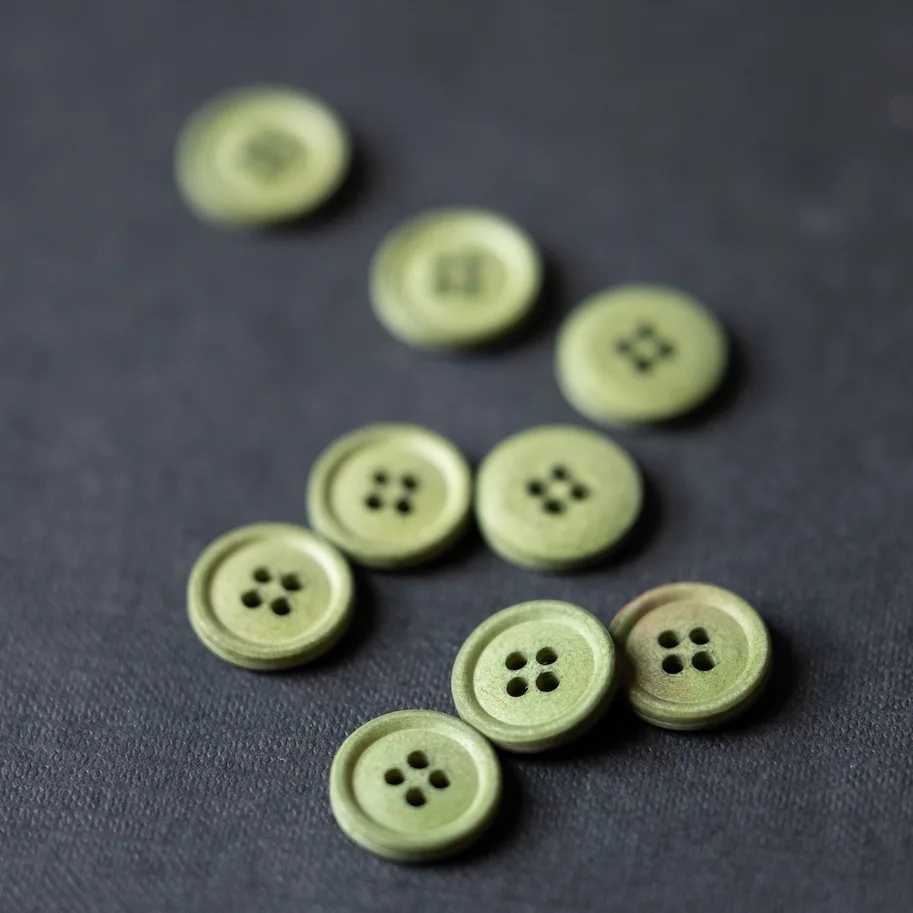 Organic Cotton Button 15mm - Bowling Green