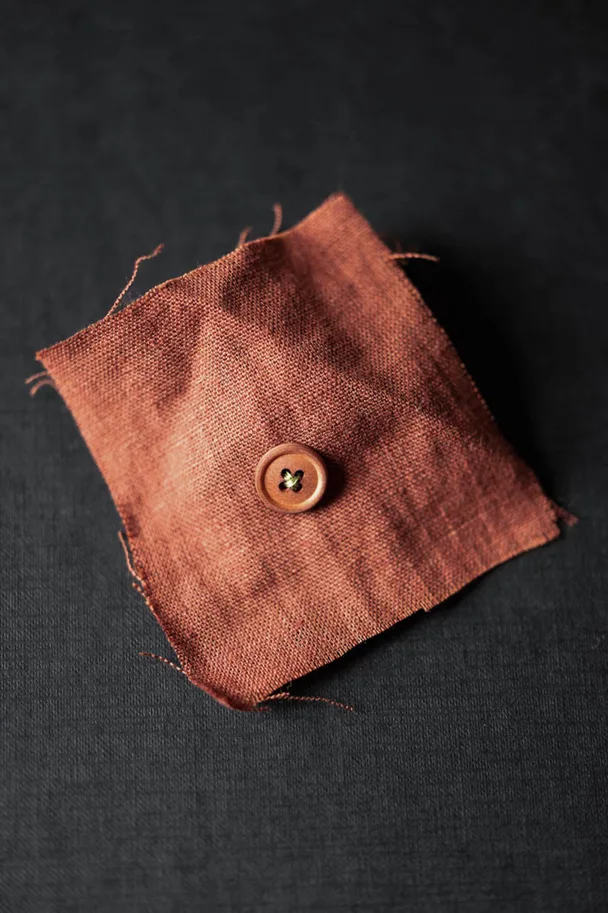 Organic Cotton Button 15mm - Maud (Brick Red)