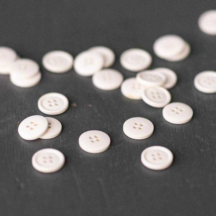 Bio Cotton Knopf 15mm - Milk (Light White)